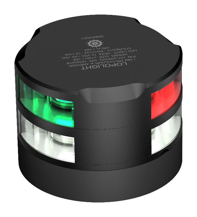 Tri-color/anchor, black anodized